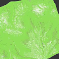 Detailed Terrain Model Featuring Mountainous Ridges And Valley Structures With Brown White Textures